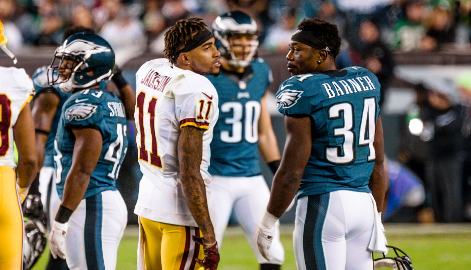 DeSean Jackson and Kenjon Barner. (Jeff Fusco)