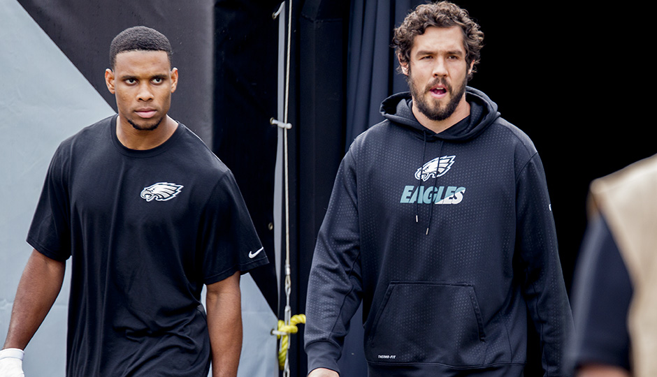 Jordan Matthews and Sam Bradford. (Jeff Fusco)