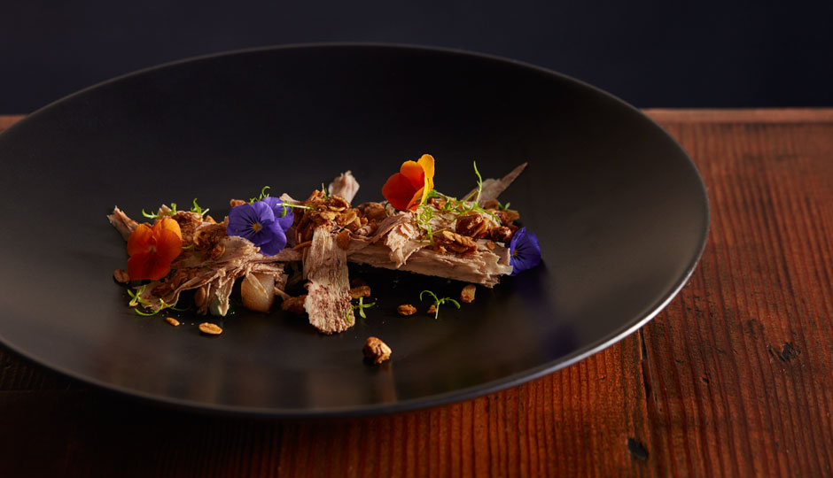 Cocoa-cured foie gras at Laurel | Photography by Jason Varney and Samuel Markey