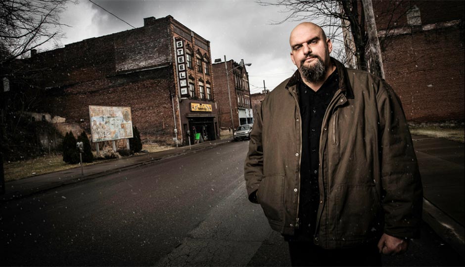 Senate candidate and Braddock mayor John Fetterman. Photograph by Harry Giglio