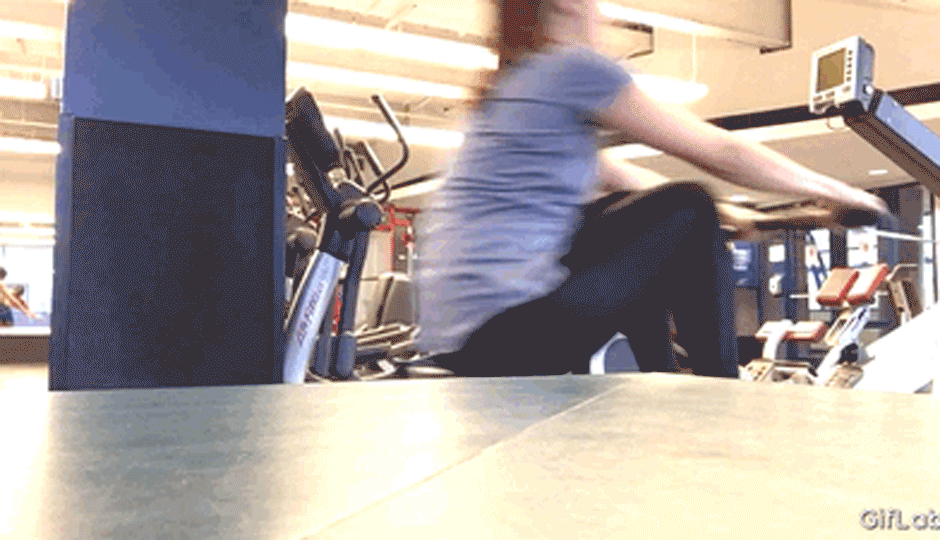 Rebecca, killing it on the rower. 