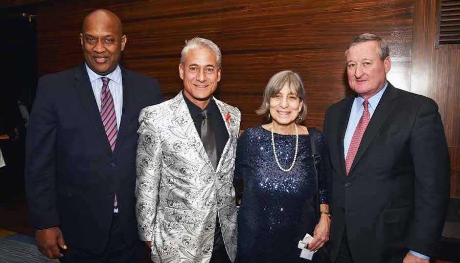 Rep. Dwight Evans, Greg Louganis, Olympic diver, LGBT-rights activist and author, Jane Shullm Philadelphia FIGHT's Executive Director and Mayor elect Jim Kenney.