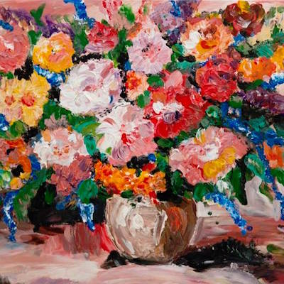 An example of one of Frank's floral paintings.