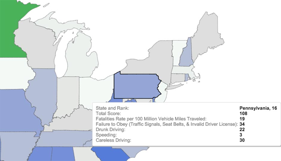 Carinsurancecomparison.com interactive map.
