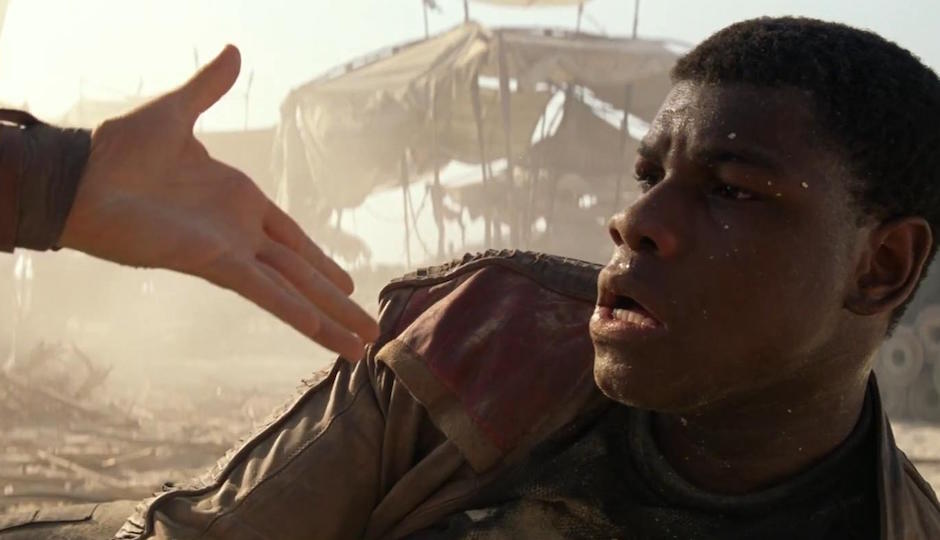 GIVE HIM A HAND: John Boyega's Finn TK.