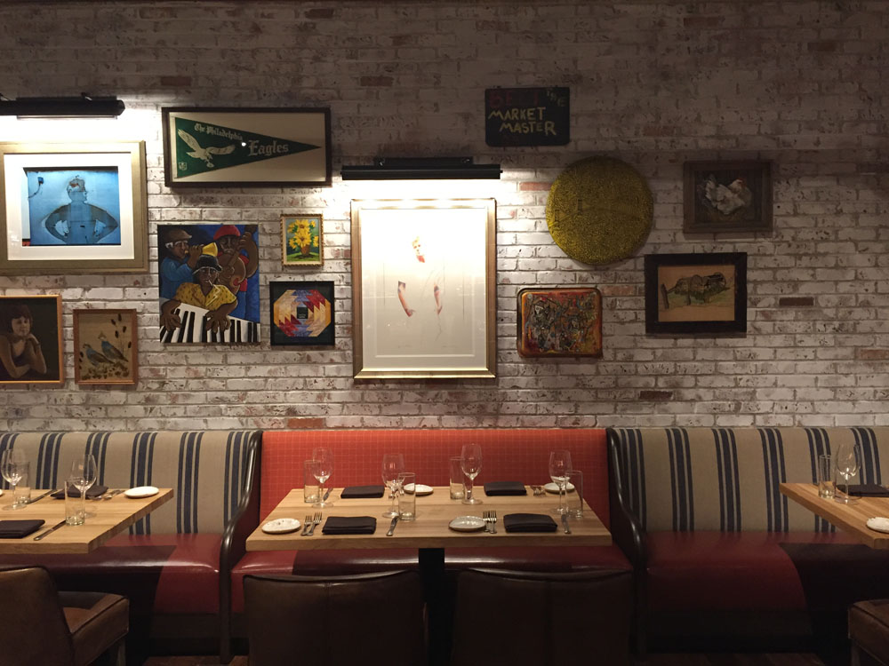 Local artwork on the walls.