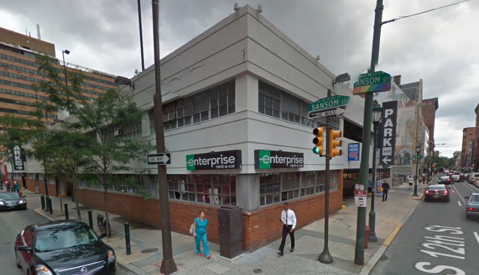 The garage at 12th and Sansom | Google Street View