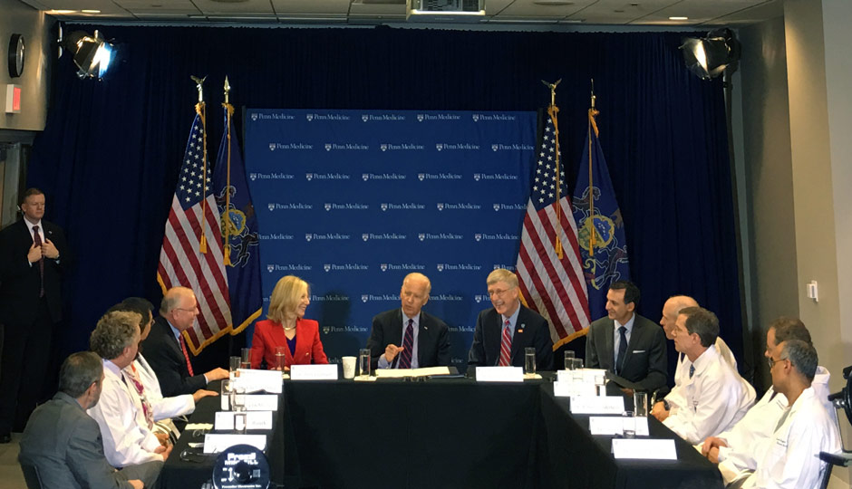 Joe Biden, Amy Gutmann, Francis Collins