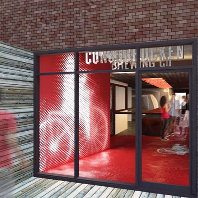 Rendering of Conshohocken Brewing's Bridgeport brewpub.