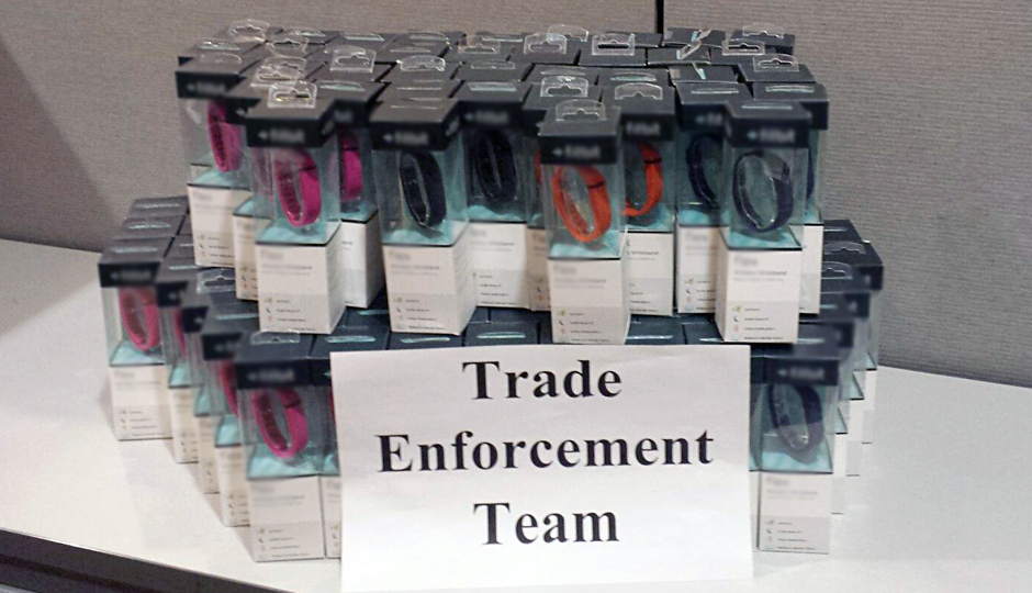 The seized counterfeit Fitbits | Photo via U.S. Customs and Border Protection