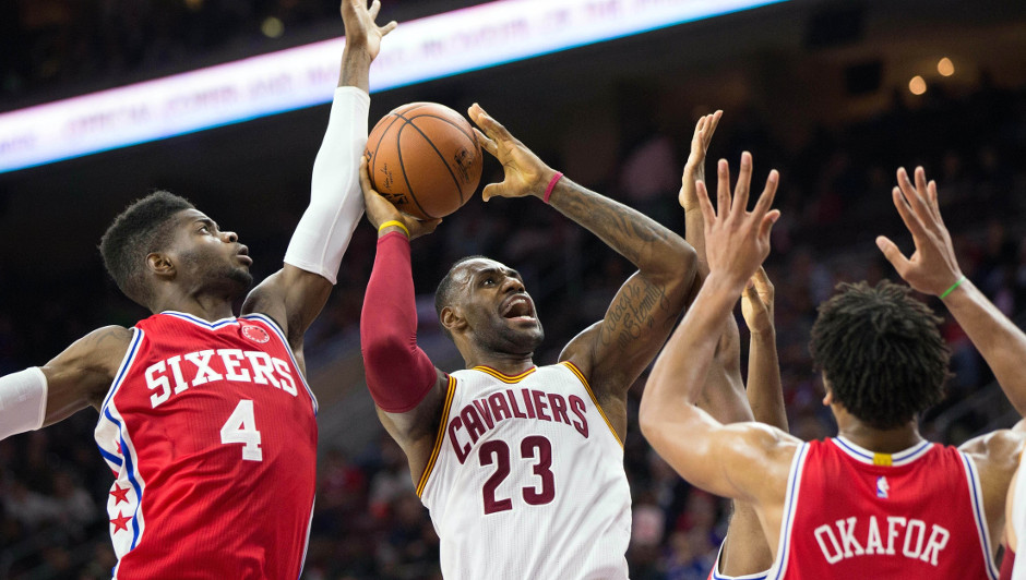 Sixers big men Nerlens Noel (4) and Jahlil Okafor (8) have been playing better together of late | Bill Streicher-USA TODAY Sports