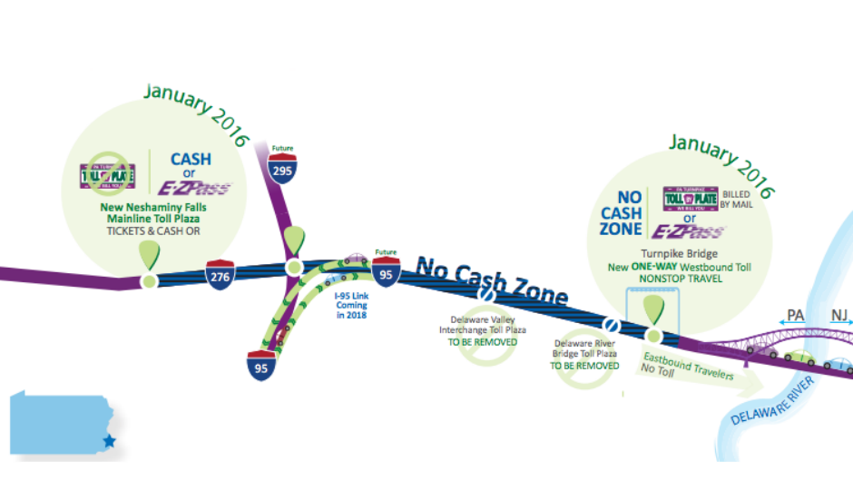 PA Turnpike - Delaware River bridge map