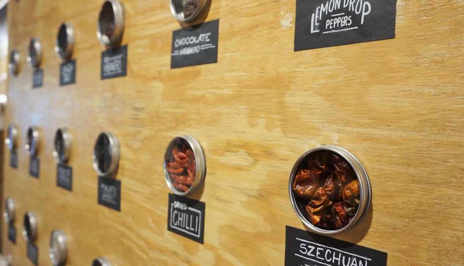 The Pepper Wall at Revolution Taco