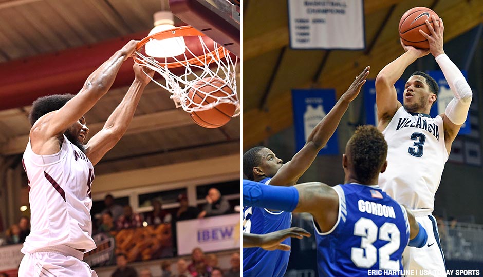 St. Joe's DeAndre Bembry (left); Villanova's Josh Hart (right)
