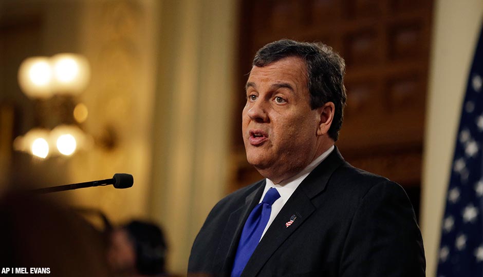 New Jersey Gov. Chris Christie delivers his budget at the Statehouse, Tuesday, February 16, 2016, in Trenton, N.J. Tuesday's budget address comes nearly a week after Christie ended his bid for the Republican presidential nomination.
