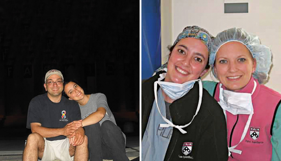 Amy Reed and her sister, Alison, as residents at Penn; the couple in 2011. Photographs courtesy of Hooman Noorchashm.
