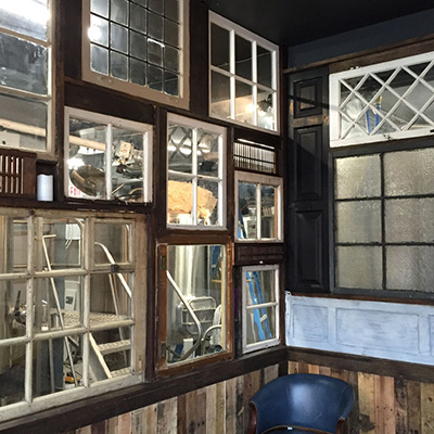 Windows into the brewery.