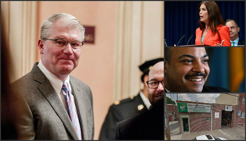 Clockwise from left: John Dougherty, Kathleen Kane, Seth Williams, and Reid's Auto Service.