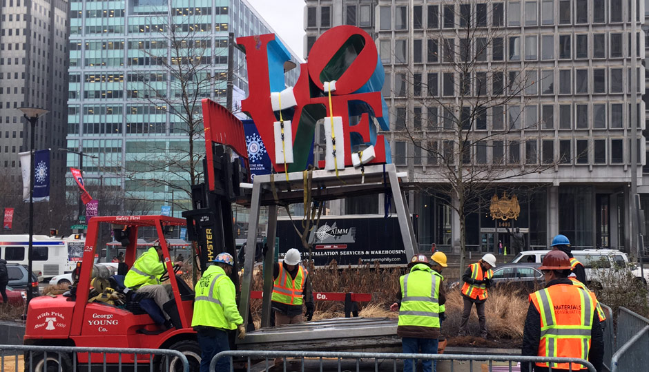 Love Park install - Dilworth Park
