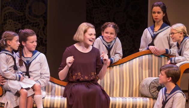 Kerstin Anderson (Maria) and the children in The Sound of Music at the Academy of Music.
