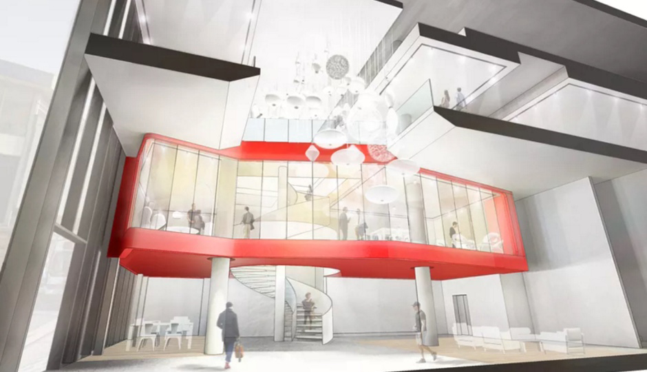 Architect's rendering of the new Design Within Reach showroom at Market East