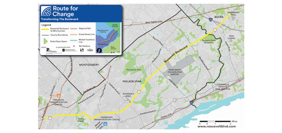 A three-year project aims to make the street everyone loves to hate a little more lovable. | Map: RooseveltBlvd.com