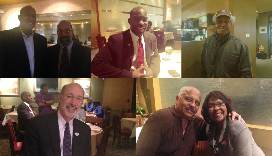 State Rep. Dwight Evans, Councilman Derek Green, former Mayor John Street, Councilwoman Blondell Reynolds Brown and Tom Wolf were among the many politicos at Relish today.