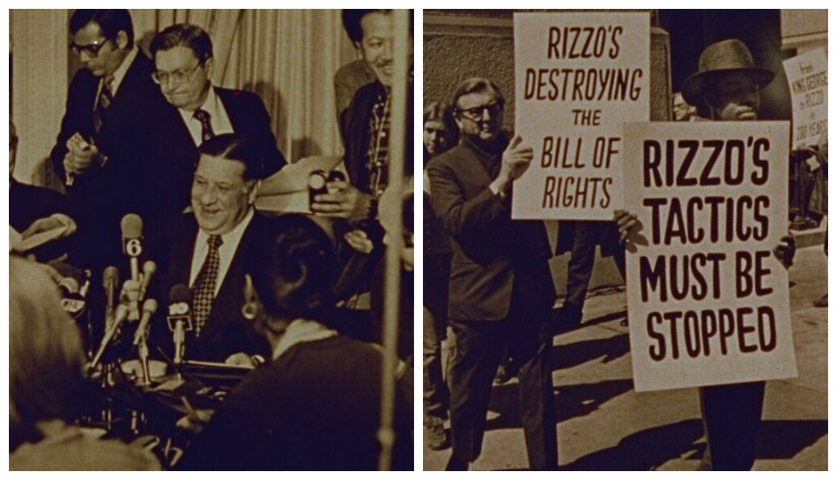Still images from the 1978 movie "Amateur Night at City Hall: The Frank L. Rizzo Story."