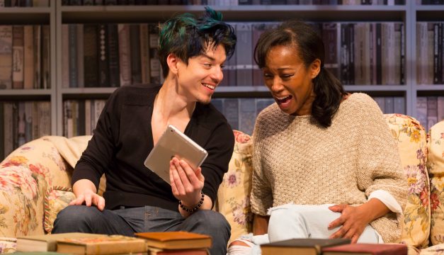 Kyle Coffman and Joanna Rhinehart in Sex with Strangers at PTC. (Photo by T. Charles Erikson)