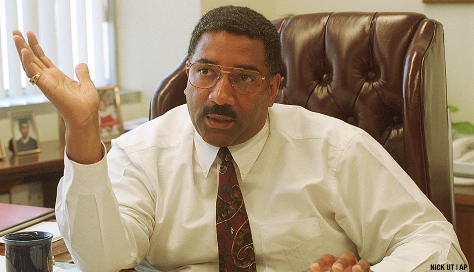 Willie L. Williams,, then Los Angeles Police Chief, in his office on March 30, 1995.