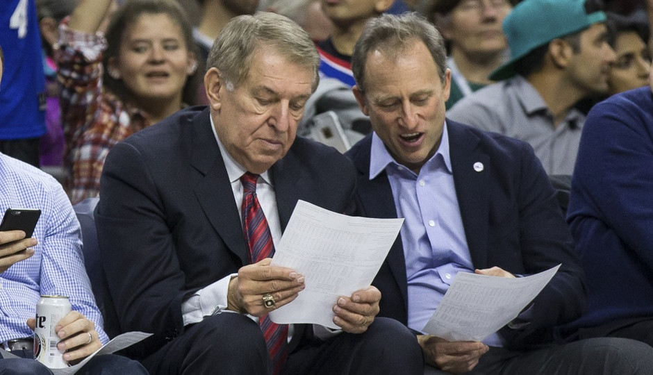 Sixers' owner Joshua Harris introduced Bryan Colangelo as the team's new president of basketball operations | Bill Streicher-USA TODAY Sports