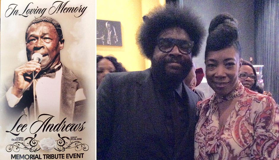 Lee Andrews (left); his children Ahmir "Questlove" Thompson and Donn T (right). Photos | Bobbi Booker