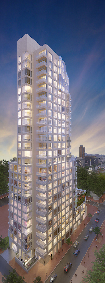 400 Walnut, viewed from its southeast corner. | Renderings: Courtesy Cecil Baker & Partners