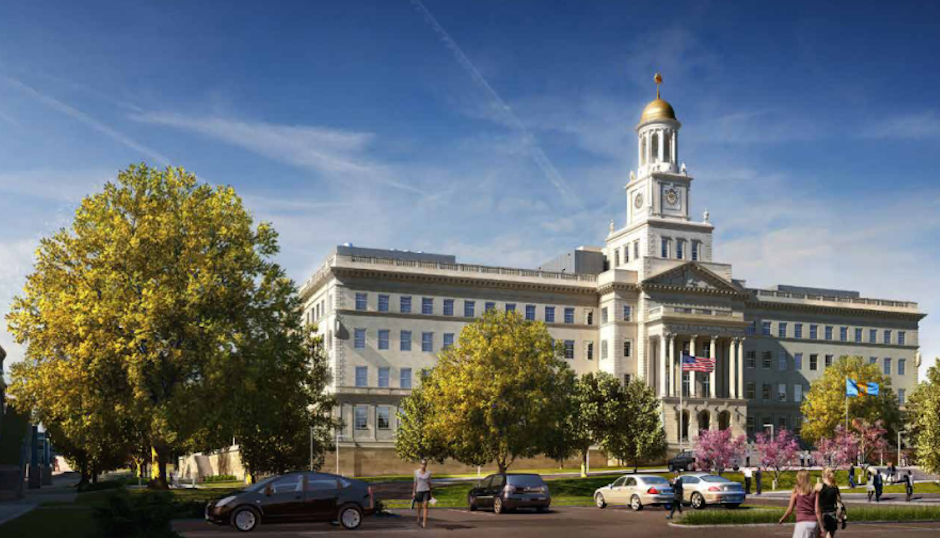 A rendering of the proposed Public Safety Services Campus at 46th and Market streets. | Illustration via phila.gov