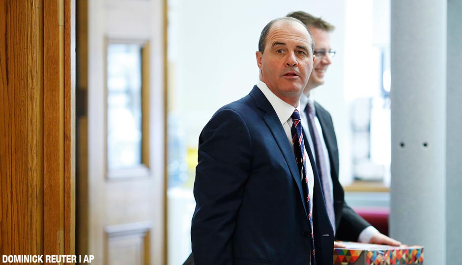 Brian McMonagle, a lawyer for comedian Bill Cosby, arrives at the Montgomery County Courthouse for a preliminary hearing, Tuesday, May 24, 2016, in Norristown, Pa.