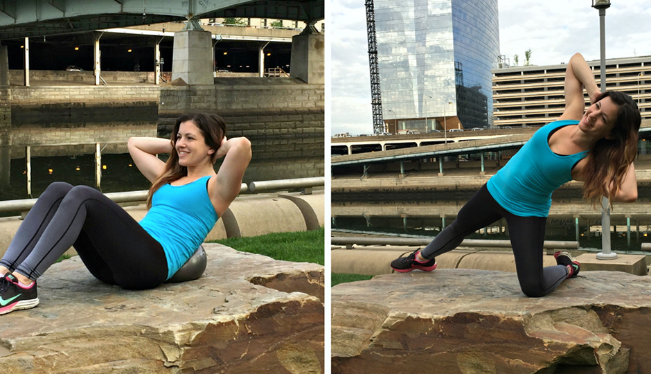 Ab Curl and Kneeling Side Bend 