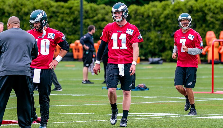Chase Daniel, Carson Wentz and Sam Bradford. (Jeff Fusco)