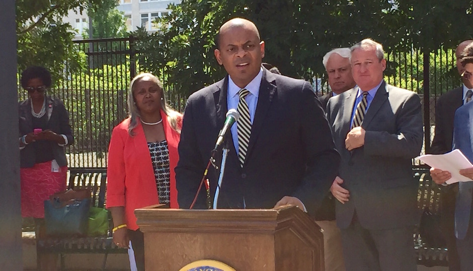 U.S. Secretary of Transportation Anthony Foxx announces Philadelphia as one of the winners of the "Every Place Counts" design challenge.