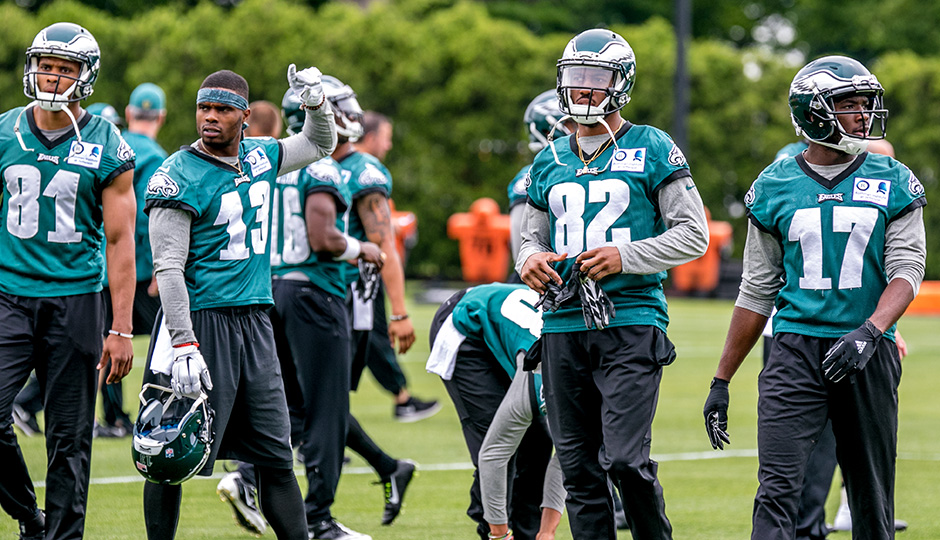 Jordan Matthews, Josh Huff, Rueben Randle, and Nelson Agholor. (Jeff Fusco)