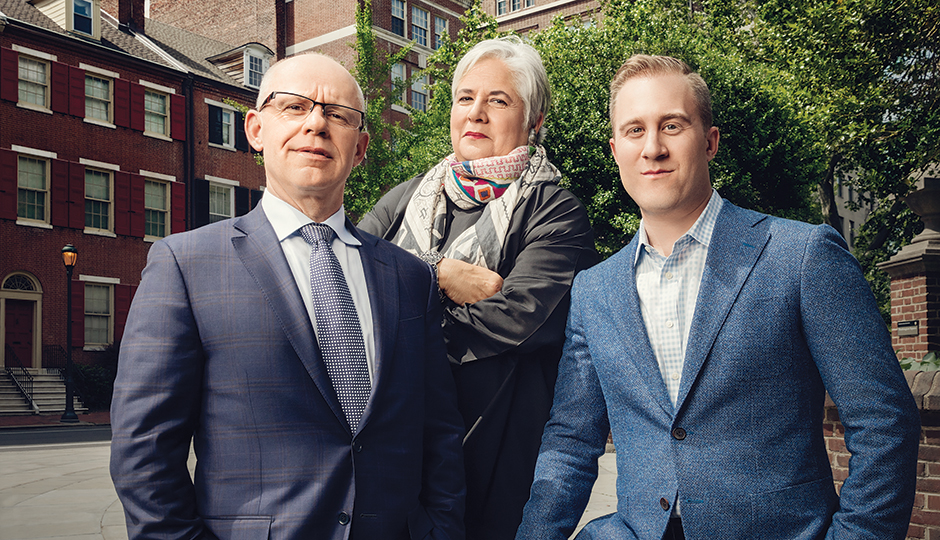Mike McCann, Laurie Phillips and Noah Ostroff on Washington Square | Photograph by Chris Crisman