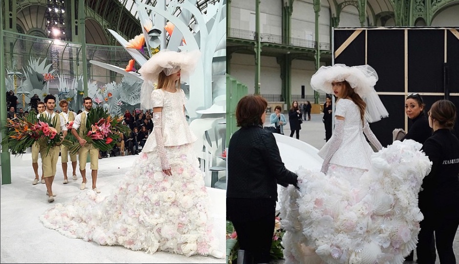 Molly as The Bride in Chanel Couture | images via @molllsbair