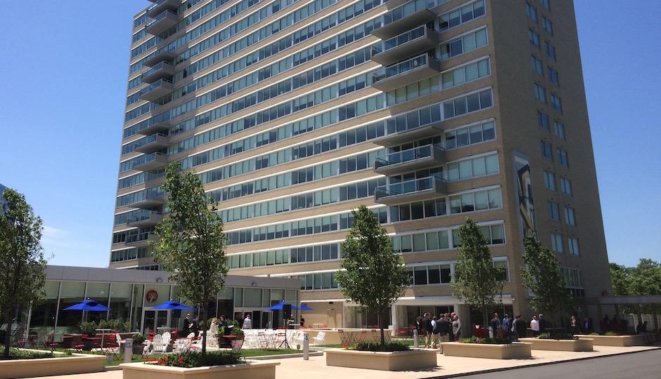 The rejuvenated South Tower and amenities complex at Park Towne Place. | Photos: Sandy Smith