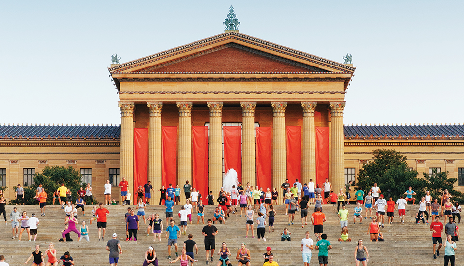 Philadelphia Art Museum Workouts: Fitness fanatics swarm the steps at the Philadelphia Museum of Art