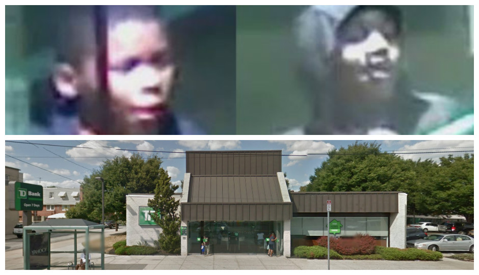 Top: Suspects wanted for assaulting a homeless man at TD Bank on May 29th.