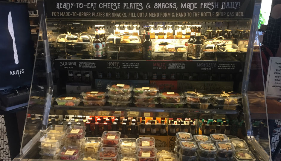 Looking to grab-and-go? Di Bruno offers cheese plates to pair with session, hoppy or malty beers.