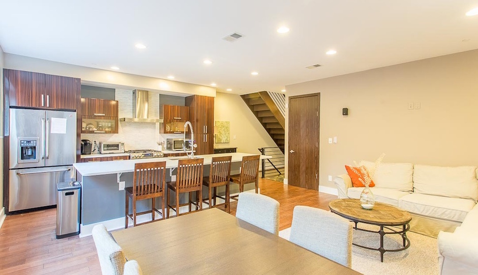 living room and kitchen