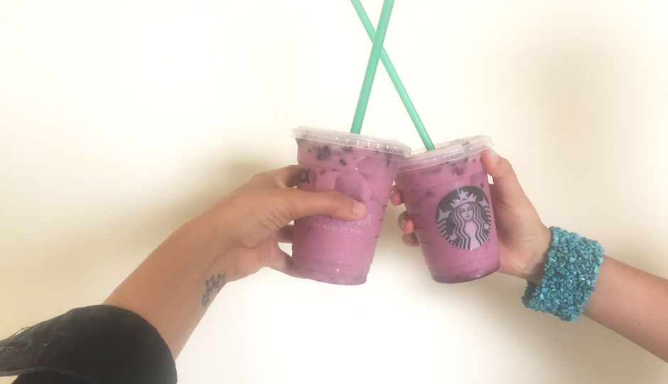 Two secret purple drinks from Starbucks. 