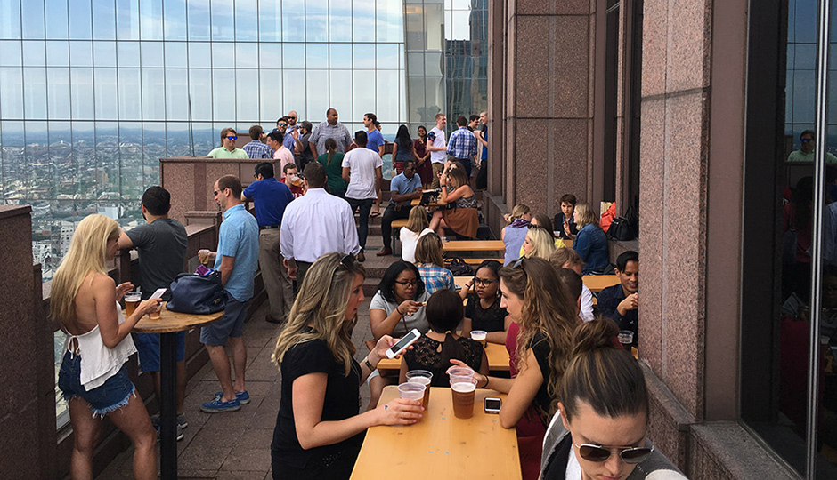 SkyGarten is the highest beer garden in the world.