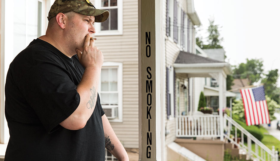 Bartender Kyle Hopkins on the porch at the Hodle | photograph by Ryan Collerd