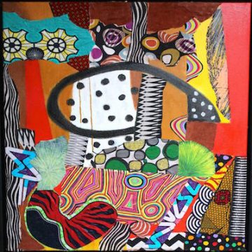 Paintings by Danny Simmons are on display at Bazemore Gallery. 